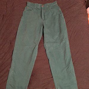 VINTAGE GREEN DENIM HIGHWAISTED STRAIGHT LEG JEANS